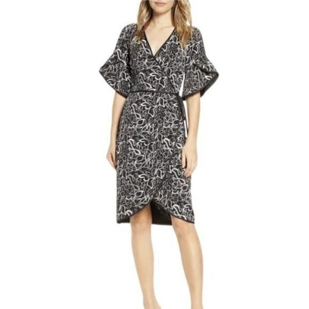 LEOTA Paige Dress in Autumn Leaves Black